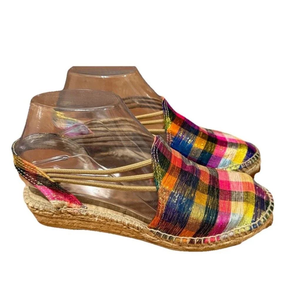 Toni Pons Gold Metallic Slingback Espadrille Sandals Women's EU Size 36/US 5.5-6